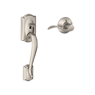 Front Entry Door Handles designed to pair with an electronic or mechanical deadbolt.
