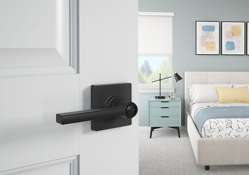 matte black mid century modern door knobs and levers