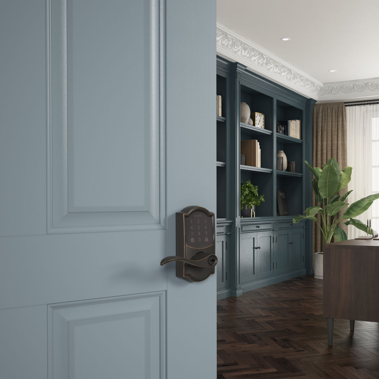 Schlage Encode™ Smart WiFi Accent Lever with Camelot Trim