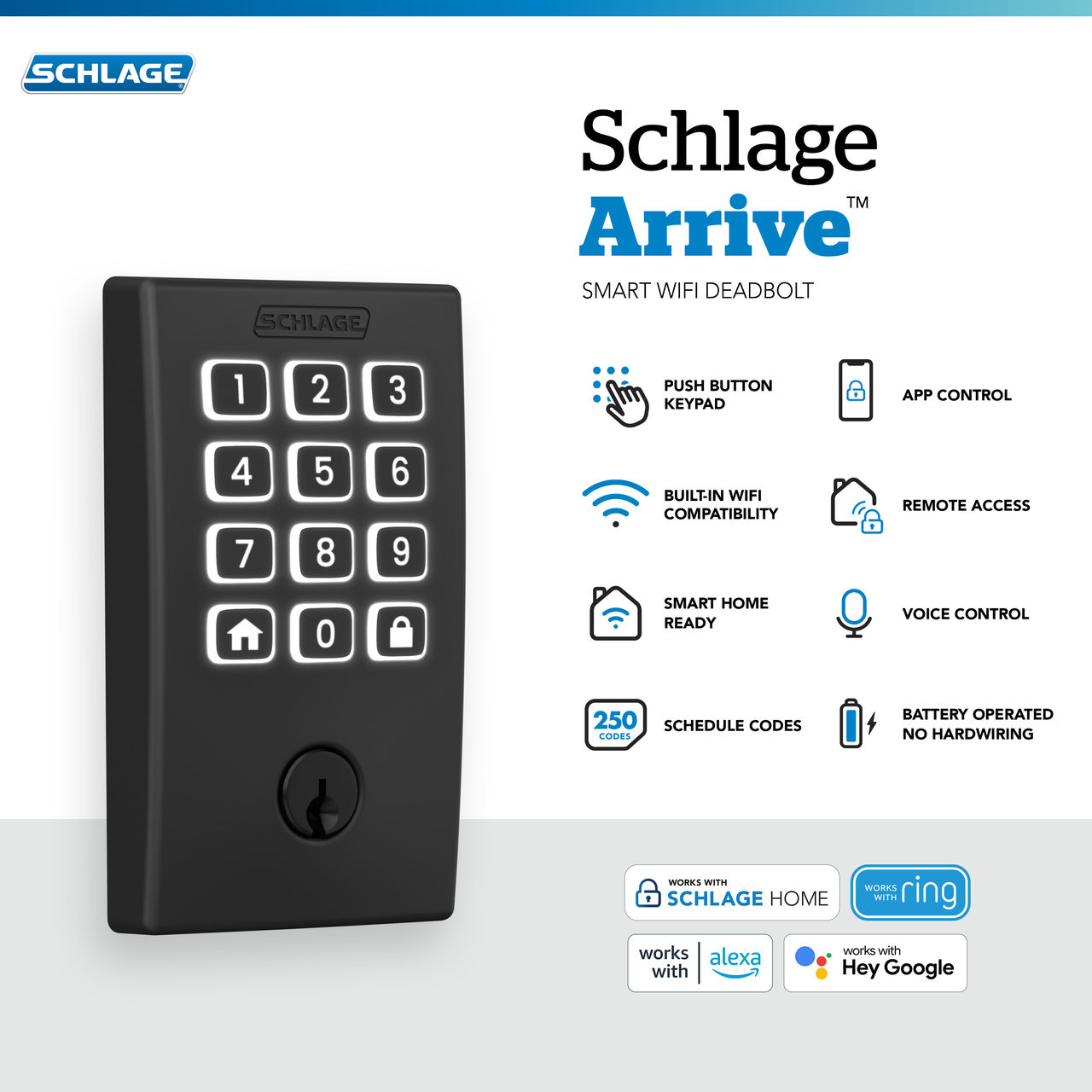 Schlage Arrive™ Smart WiFi Deadbolt with Century Trim