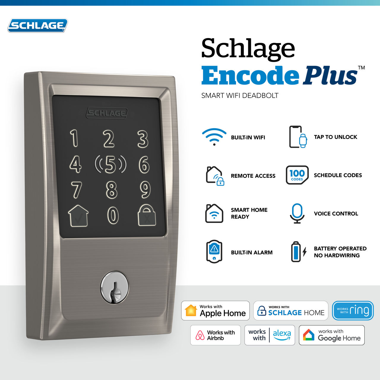 Schlage Encode Plus™ Smart WiFi Deadbolt with Century Trim