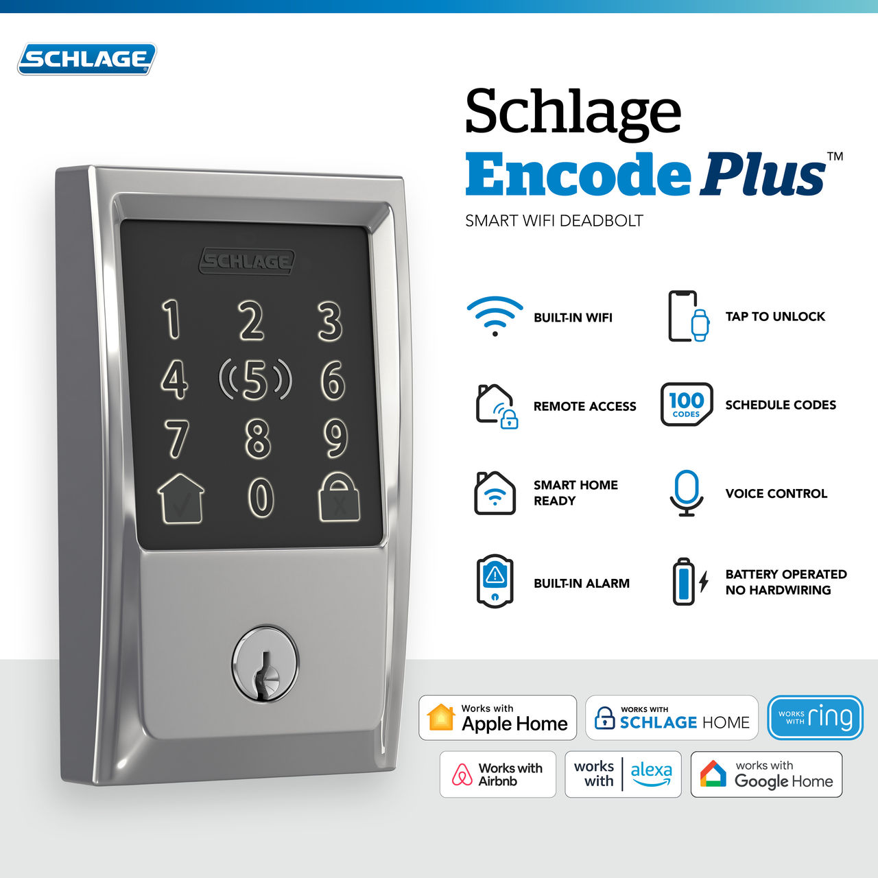 Schlage Encode Plus™ Smart WiFi Deadbolt with Century Trim