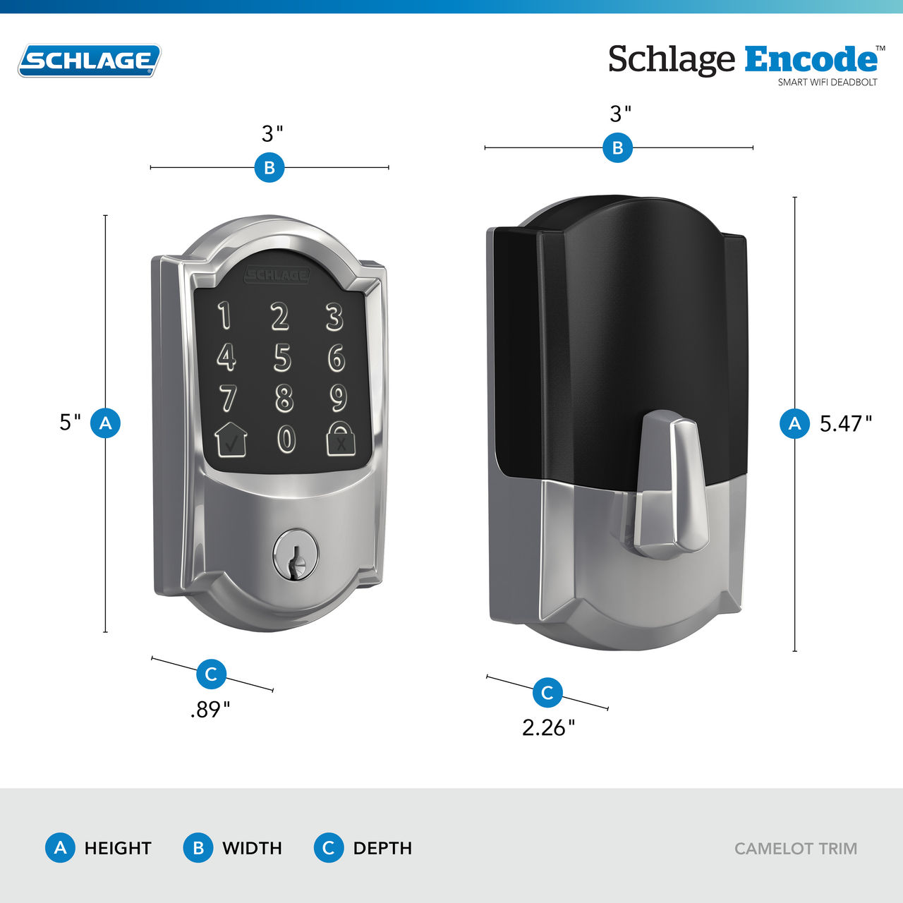Schlage Encode™ Smart WiFi Deadbolt with Camelot Trim