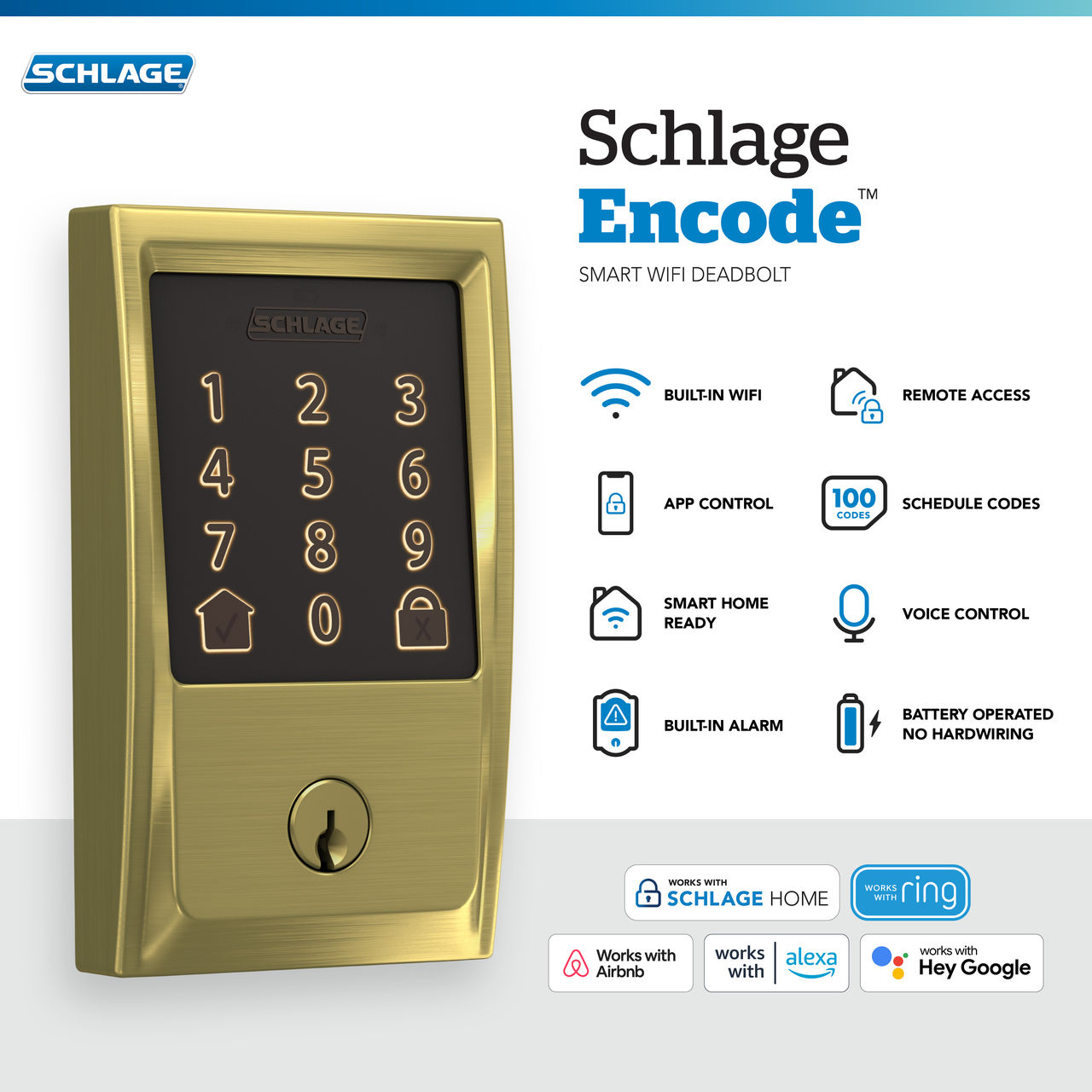 Schlage Encode™ Smart WiFi Deadbolt with Century Trim