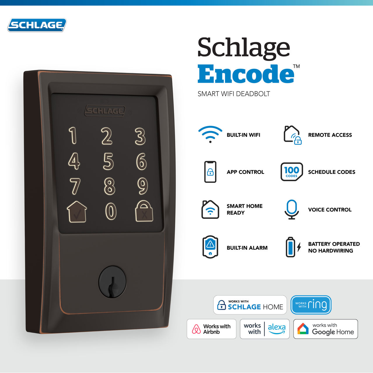 Schlage Encode™ Smart WiFi Deadbolt with Century Trim