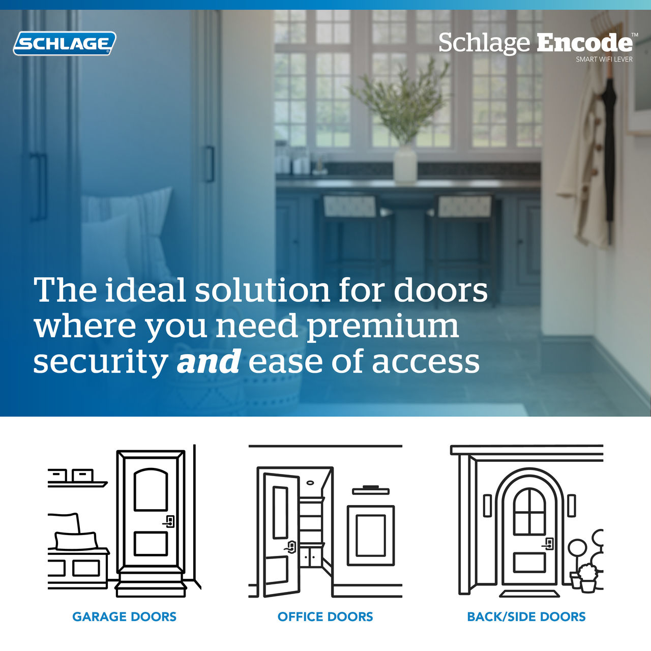 Schlage Encode™ Smart WiFi Accent Lever with Camelot Trim