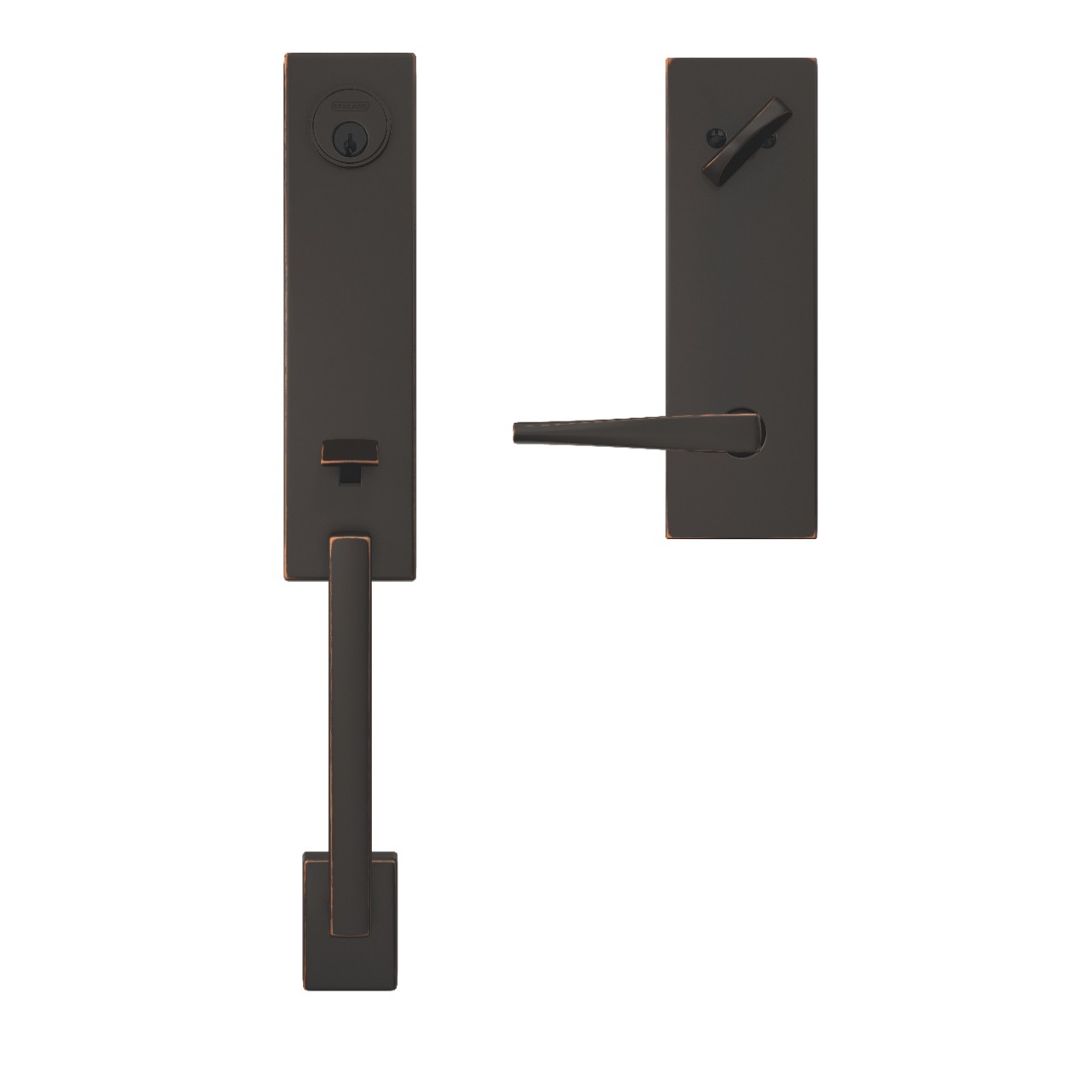 Custom 3/4 Trim Single Cylinder Handleset and Eller Lever with Century Trim