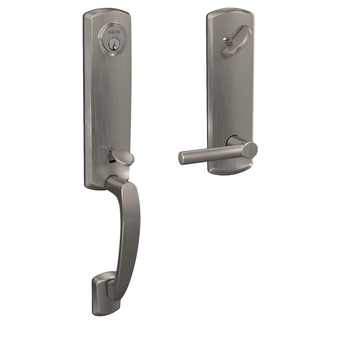 Custom 3/4 Trim Single Cylinder Handleset and Broadway Lever with Greenwich Trim