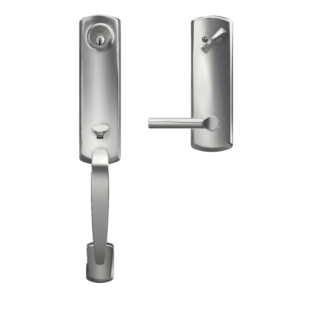 Custom 3/4 Trim Single Cylinder Handleset and Broadway Lever with Greenwich Trim