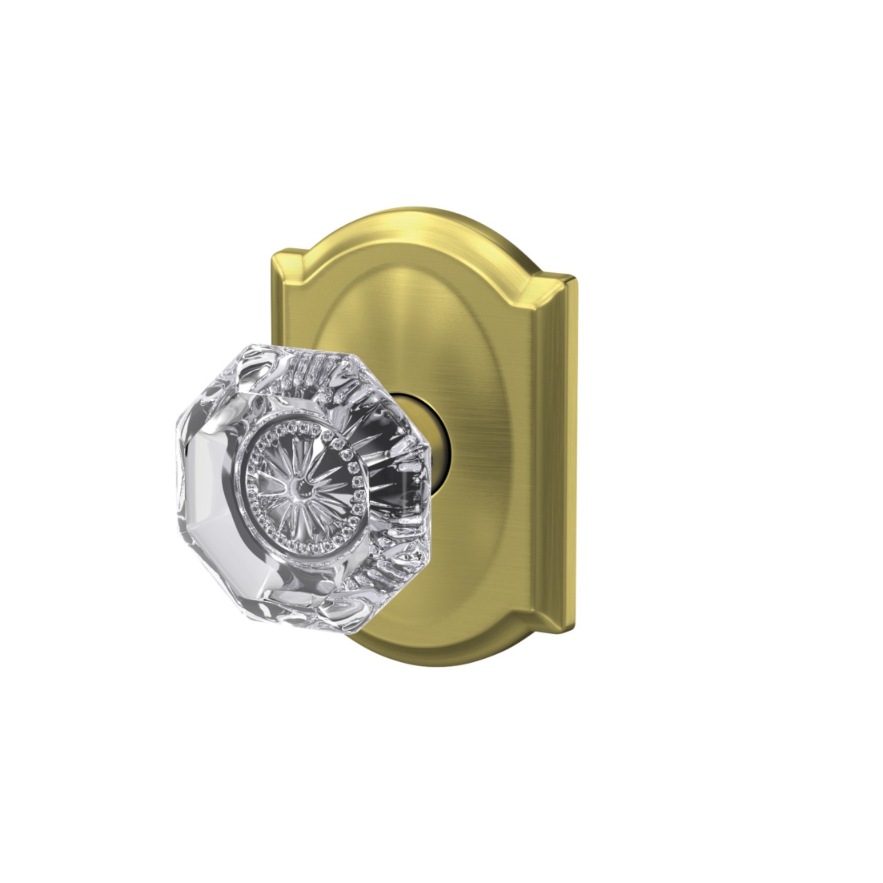 Custom Alexandria Glass Knob Combined Interior Hall-Closet and Bed-Bath Lock