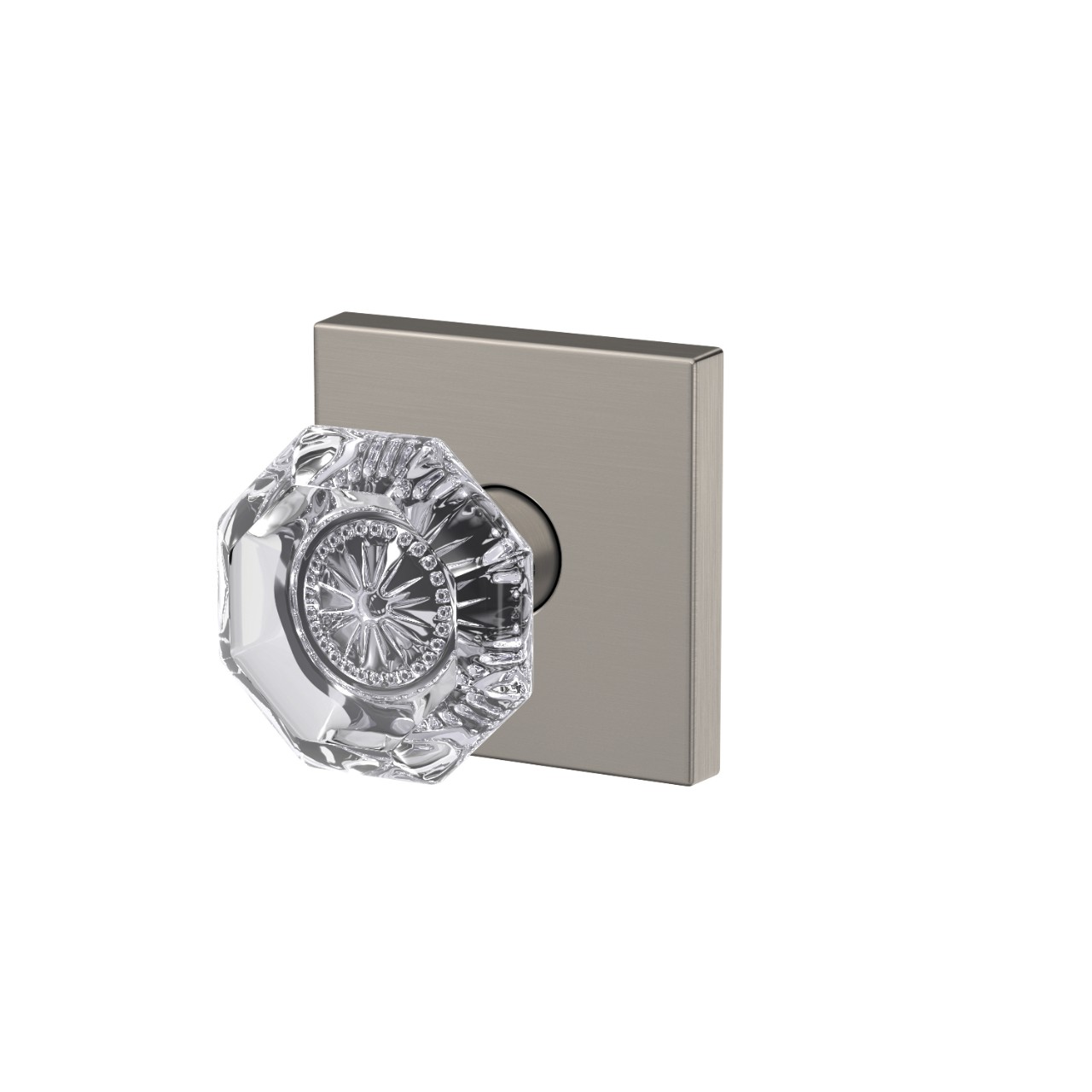 Custom Alexandria Glass Knob Combined Interior Hall-Closet and Bed-Bath Lock