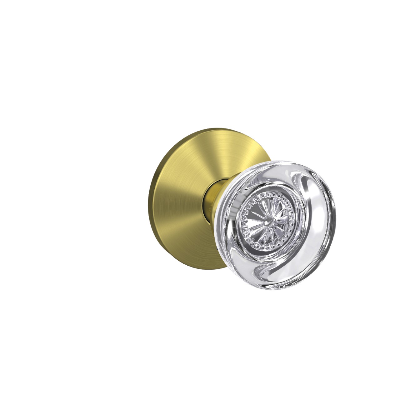 Custom Hobson Glass Knob Combined Interior Hall-Closet and Bed-Bath Lock