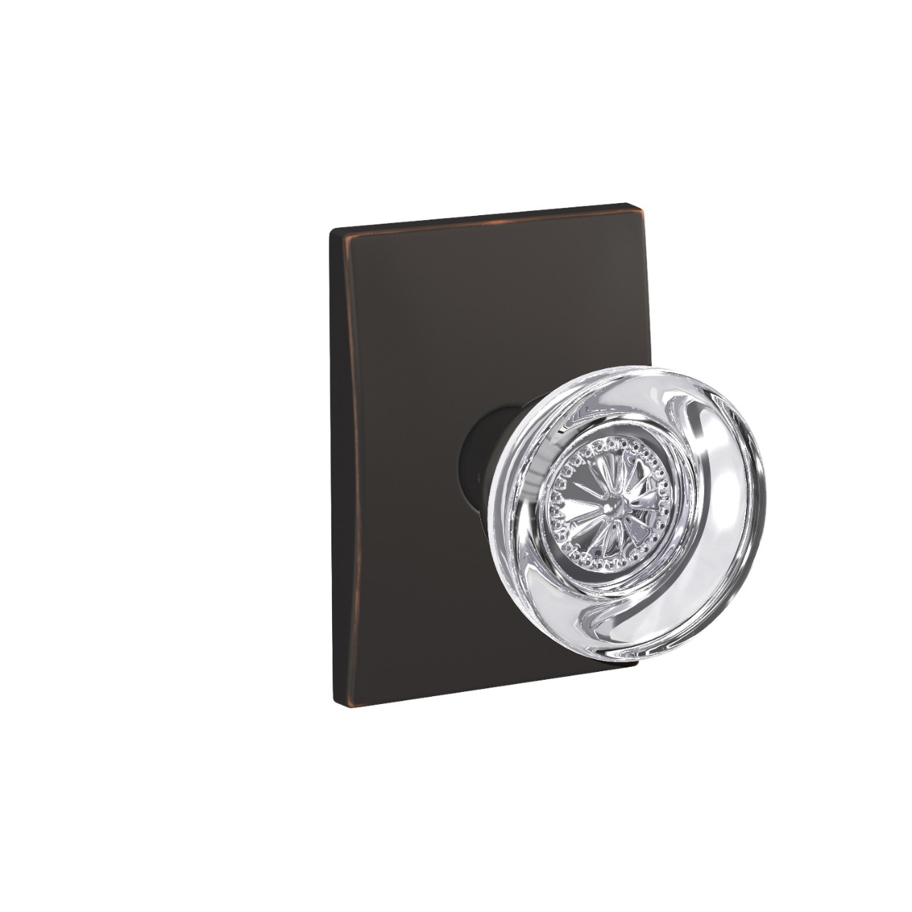 Custom Hobson Glass Knob Combined Interior Hall-Closet and Bed-Bath Lock