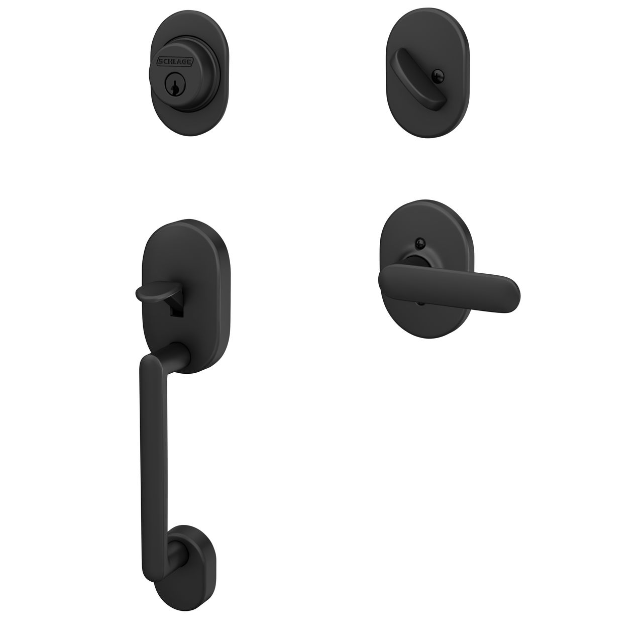 Single Cylinder Handleset and Davlin Lever with Remsen Trim