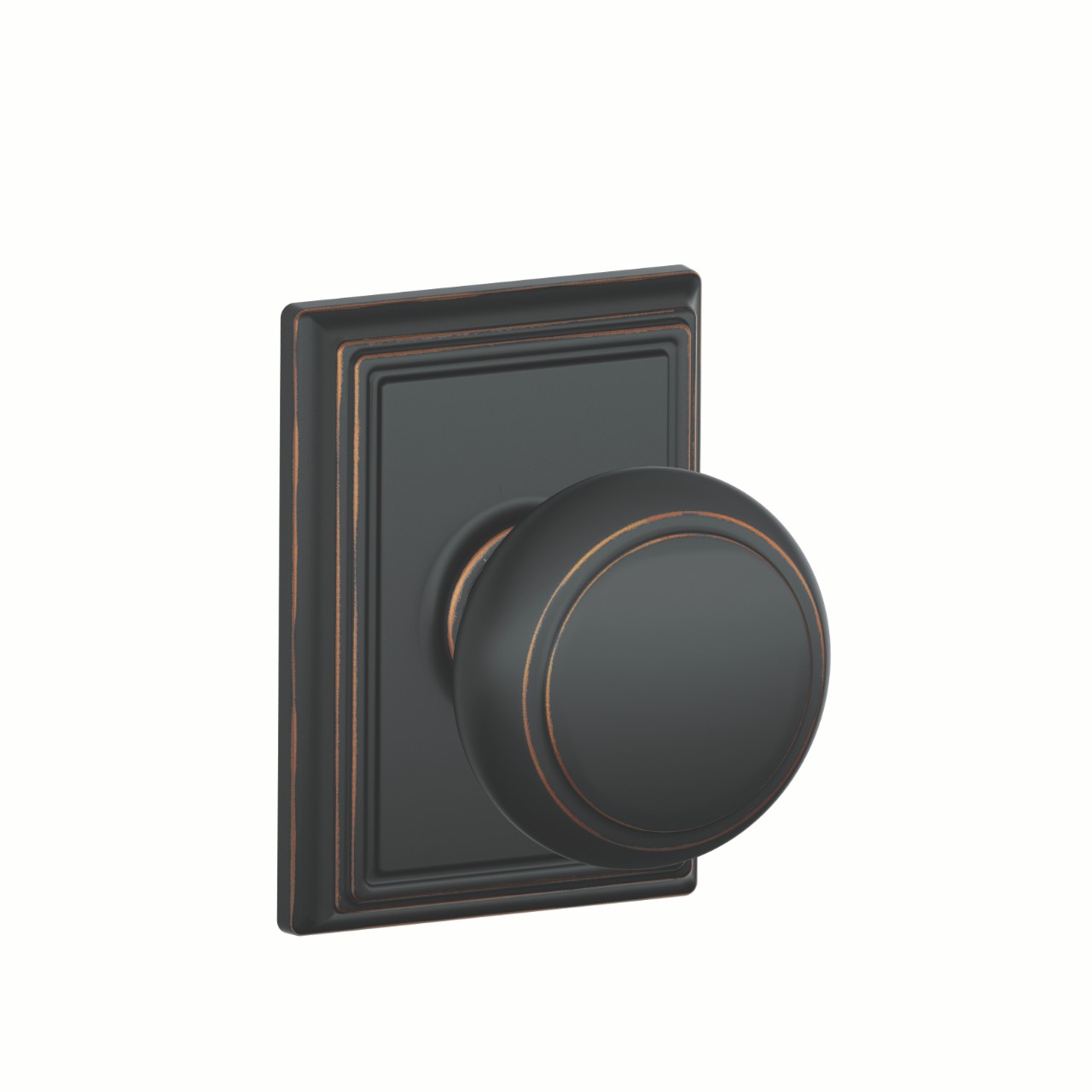 Andover Knob Hall & Closet Lock with Addison Trim