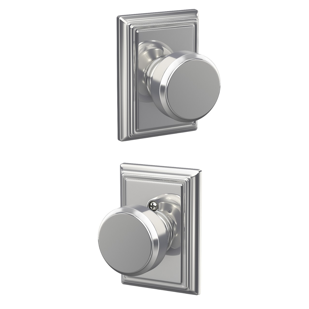 Bowery Knob Hall & Closet Lock with Addison Trim