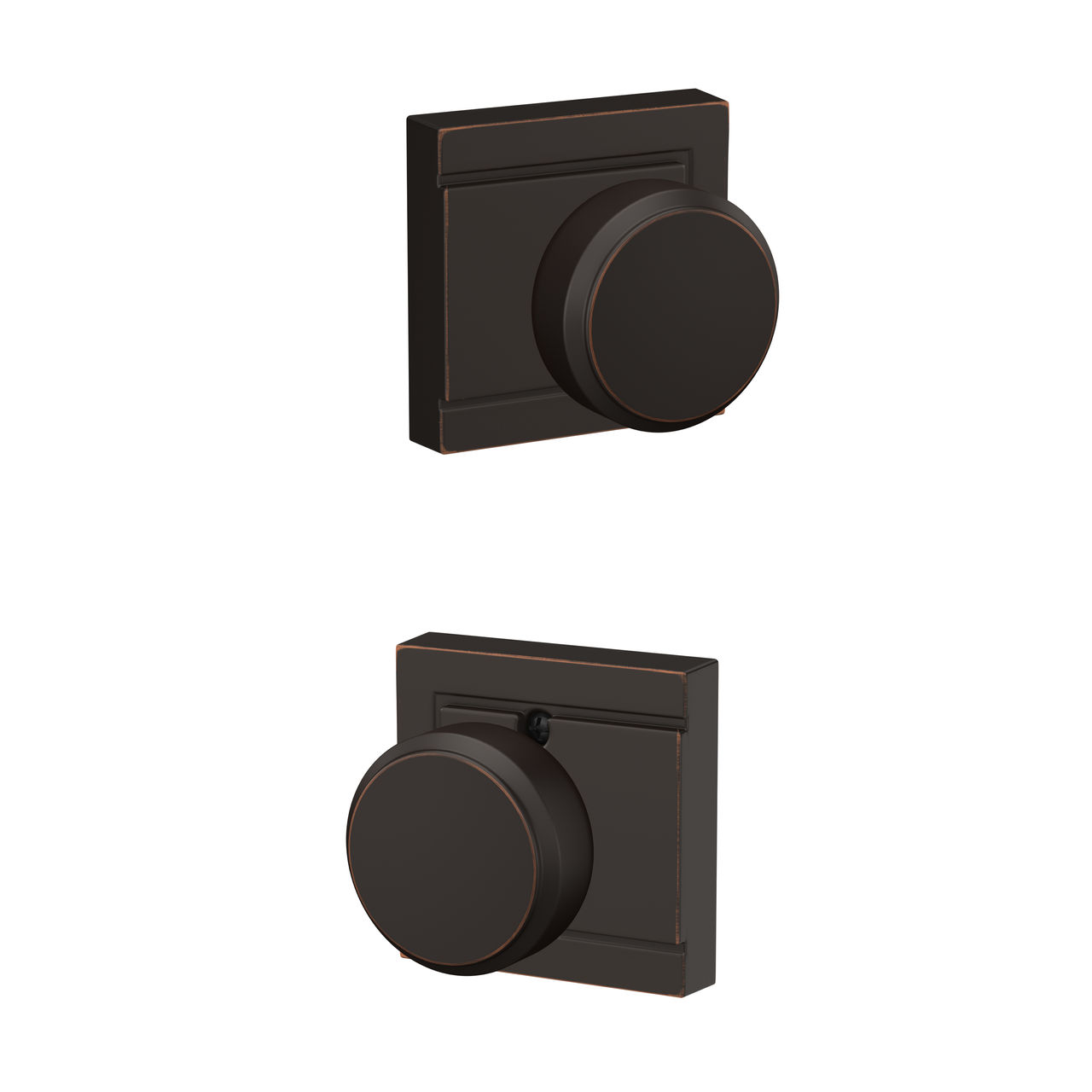 Bowery Knob Hall & Closet Lock with Upland Trim