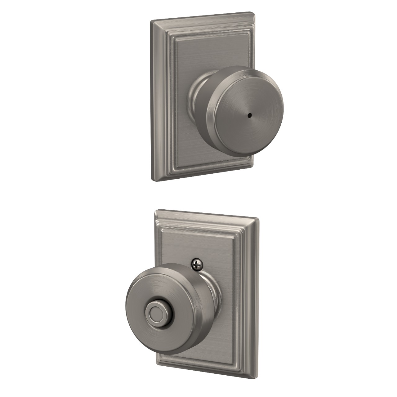 Bowery Knob Bed & Bath Lock with Addison Trim