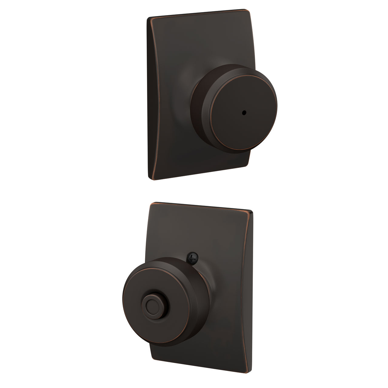 Bowery Knob Bed & Bath Lock with Century Trim