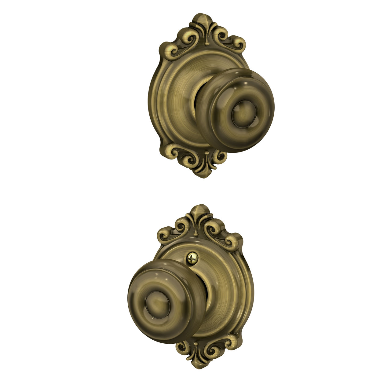 Georgian Knob Hall & Closet Lock with Brookshire Trim