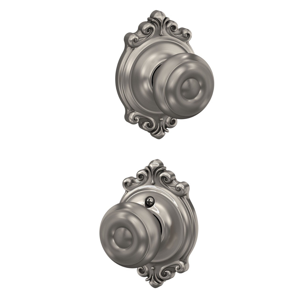 Georgian Knob Hall & Closet Lock with Brookshire Trim