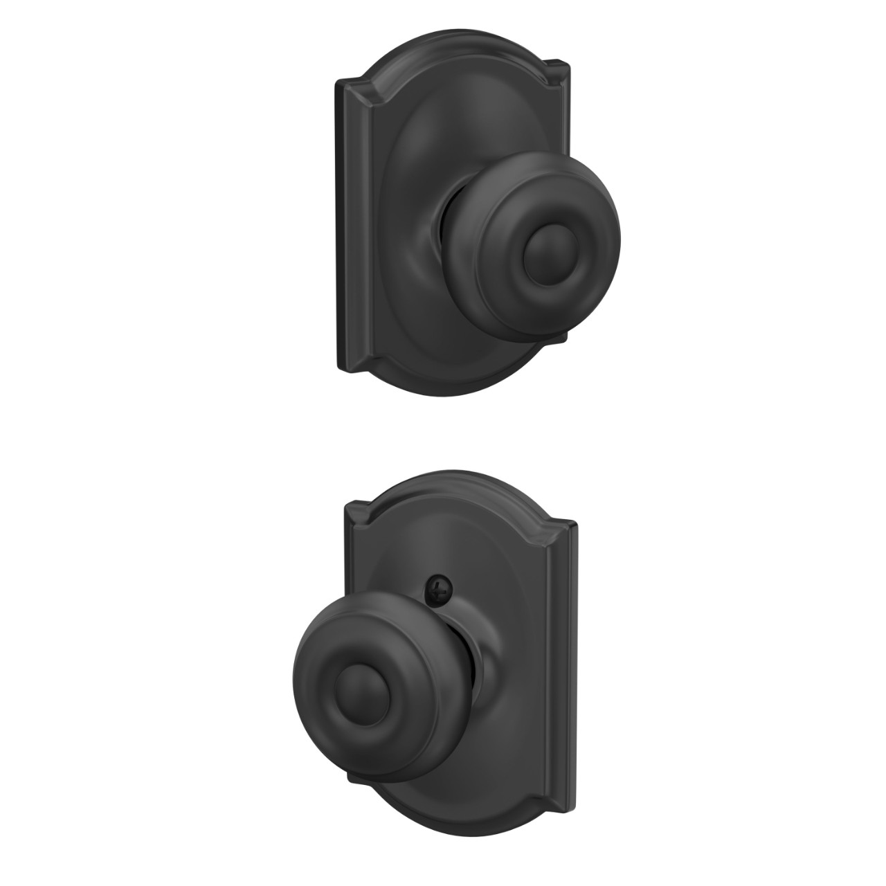 Georgian Knob Hall & Closet Lock with Camelot Trim