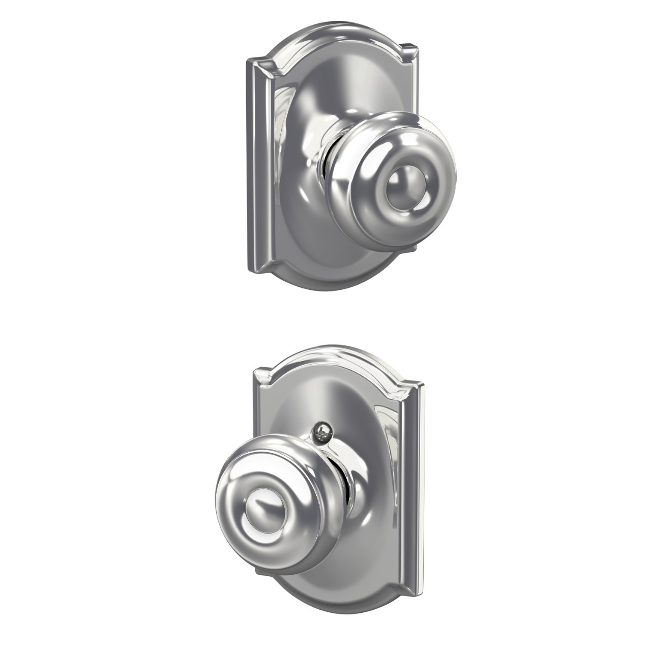 Georgian Knob Hall & Closet Lock with Camelot Trim