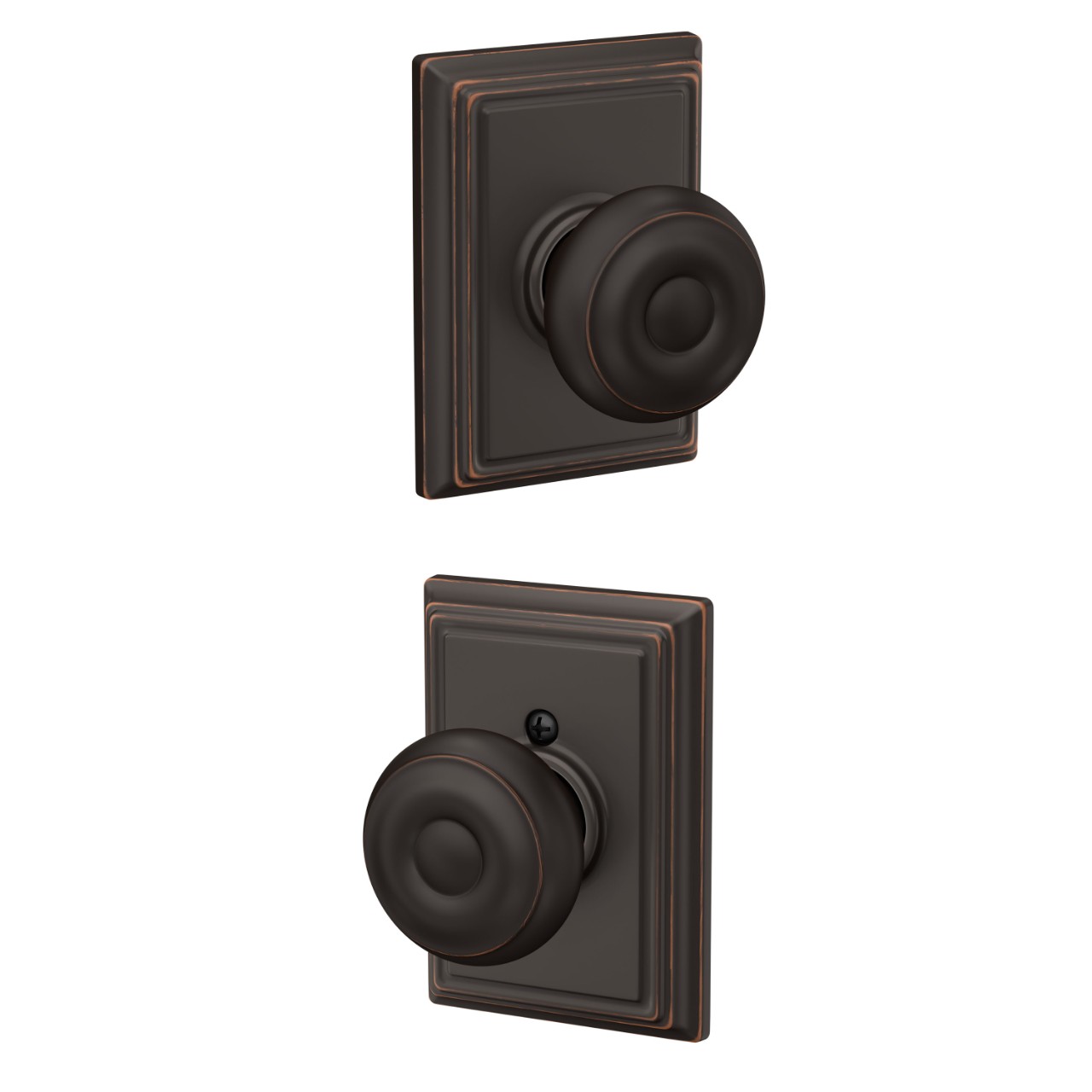 Georgian Knob Hall & Closet Lock with Addison Trim