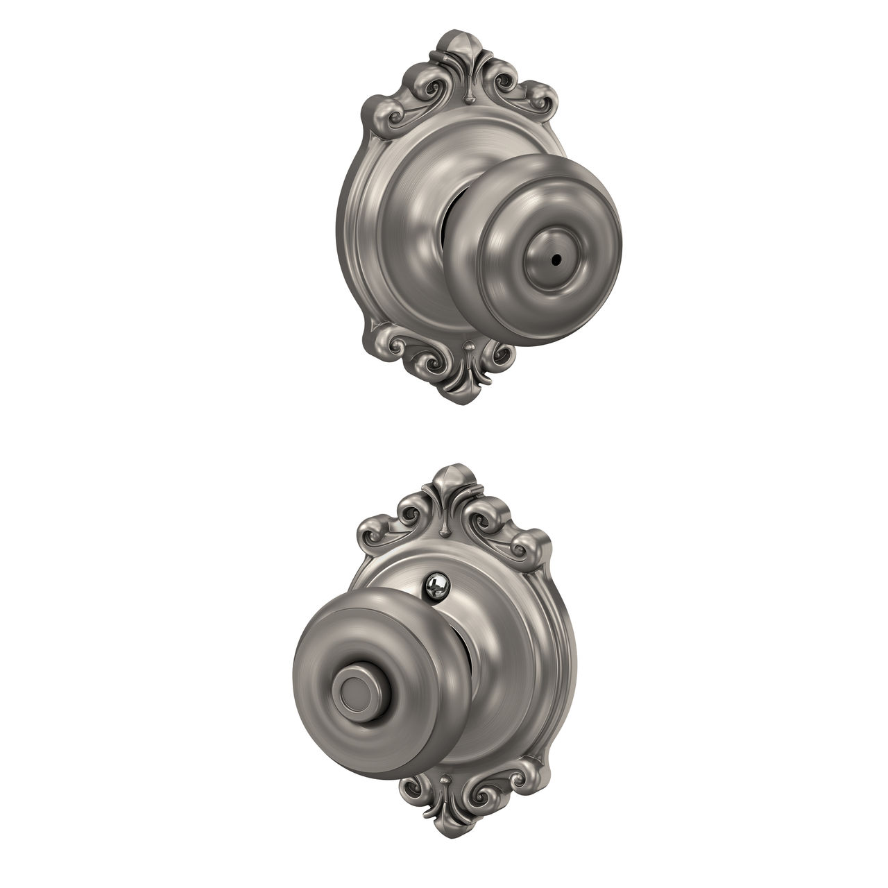 Georgian Knob Bed & Bath Lock with Brookshire Trim
