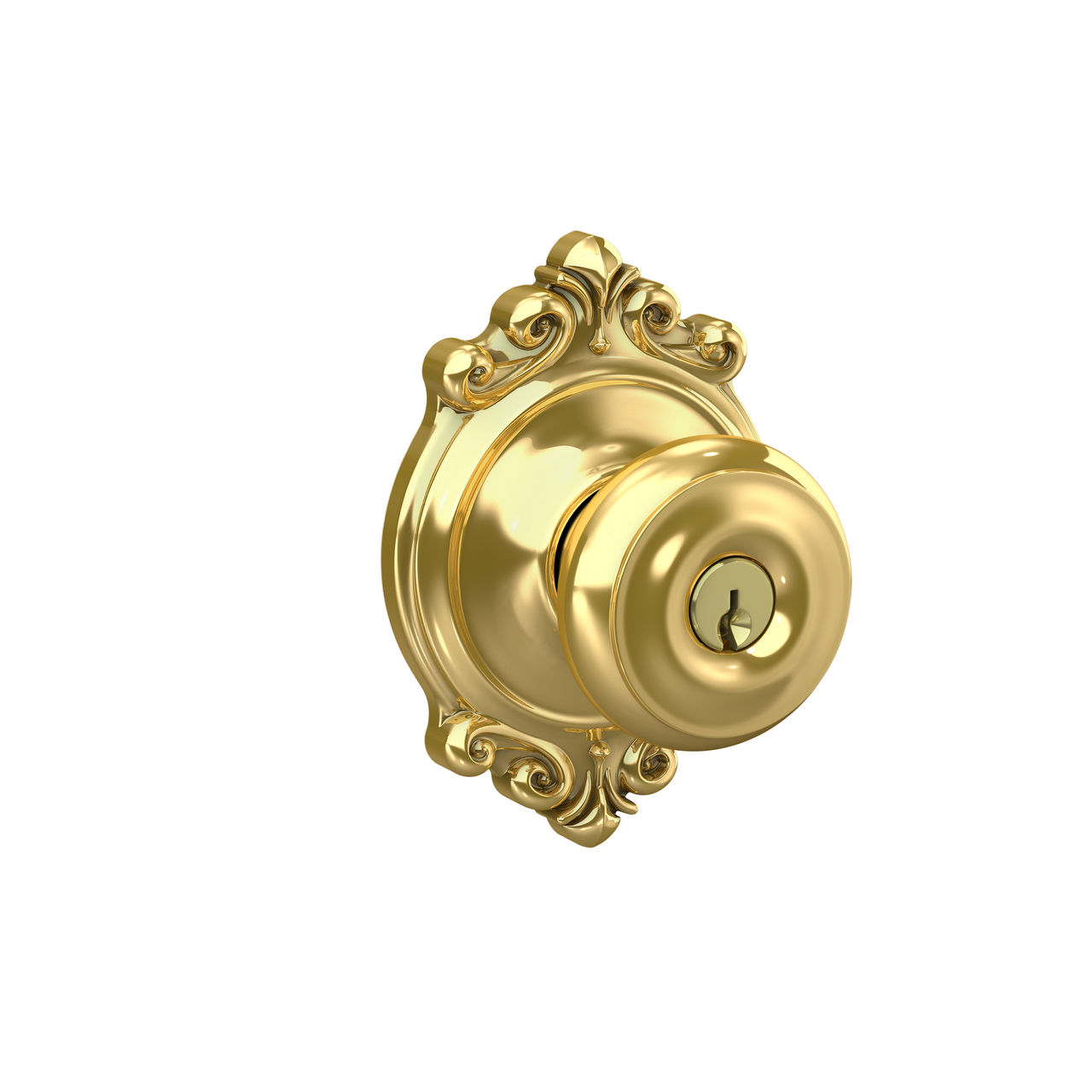 Georgian Knob Keyed Entry Lock with Brookshire Trim