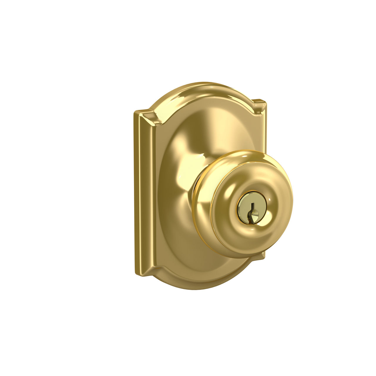 Georgian Knob Keyed Entry Lock with Camelot Trim