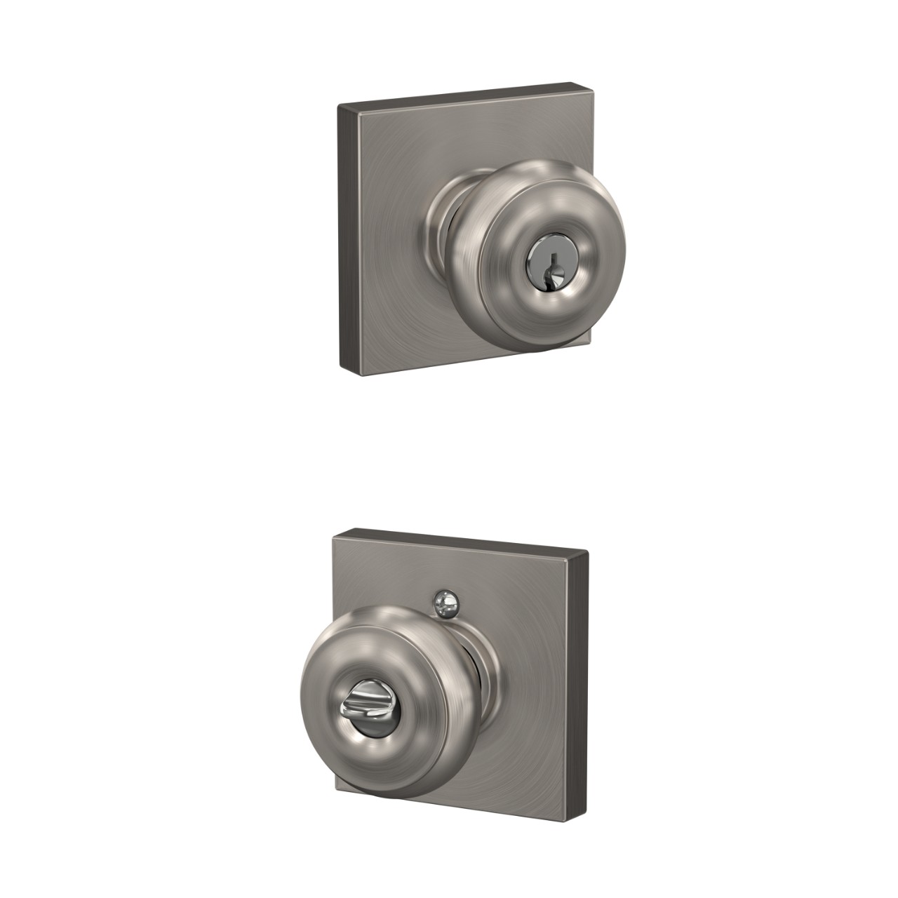 Georgian Knob Keyed Entry Lock with Collins Trim