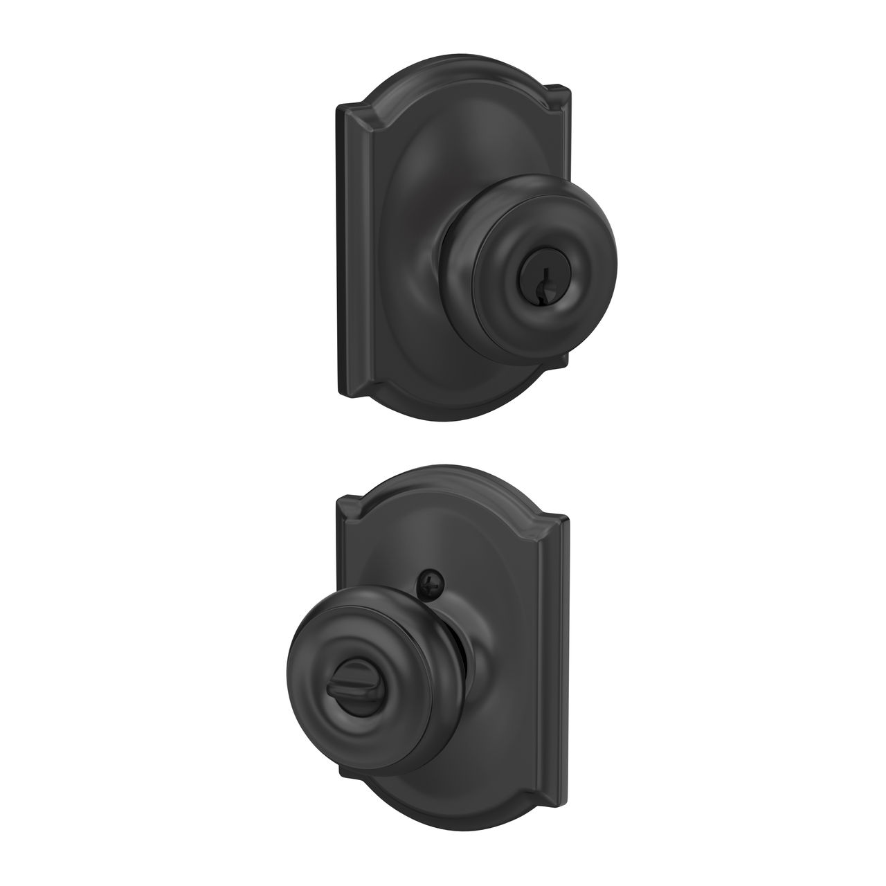 Georgian Knob Keyed Entry Lock with Camelot Trim