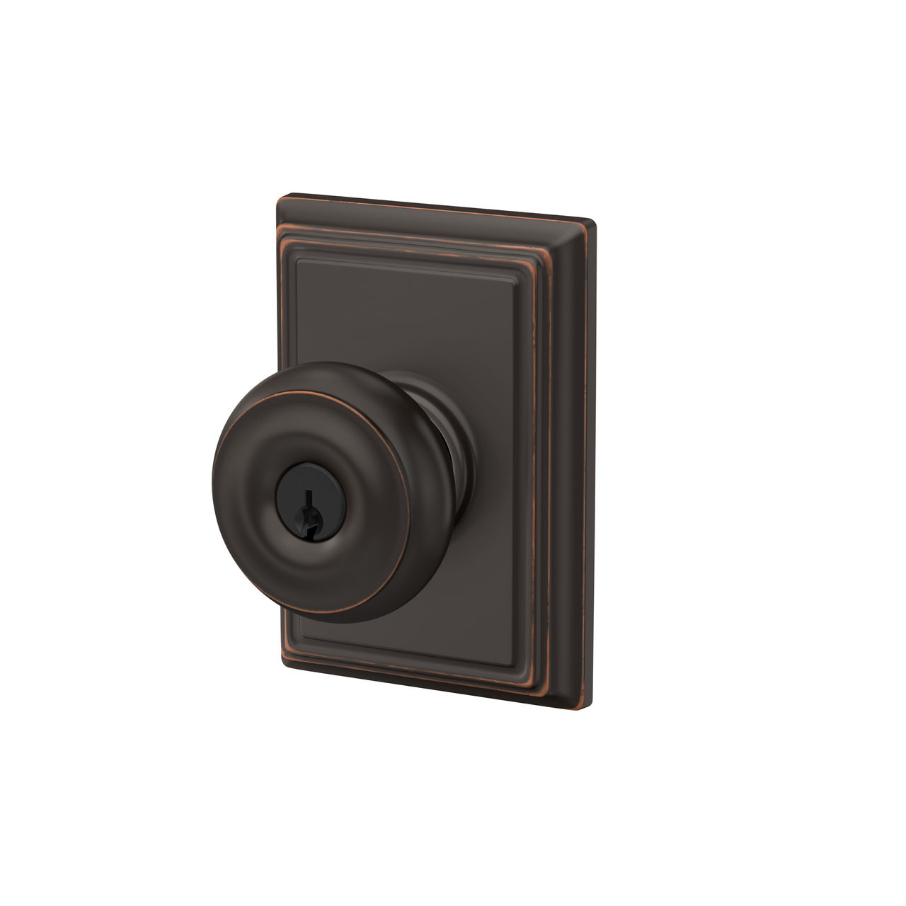 Georgian Knob Keyed Entry Lock with Addison Trim
