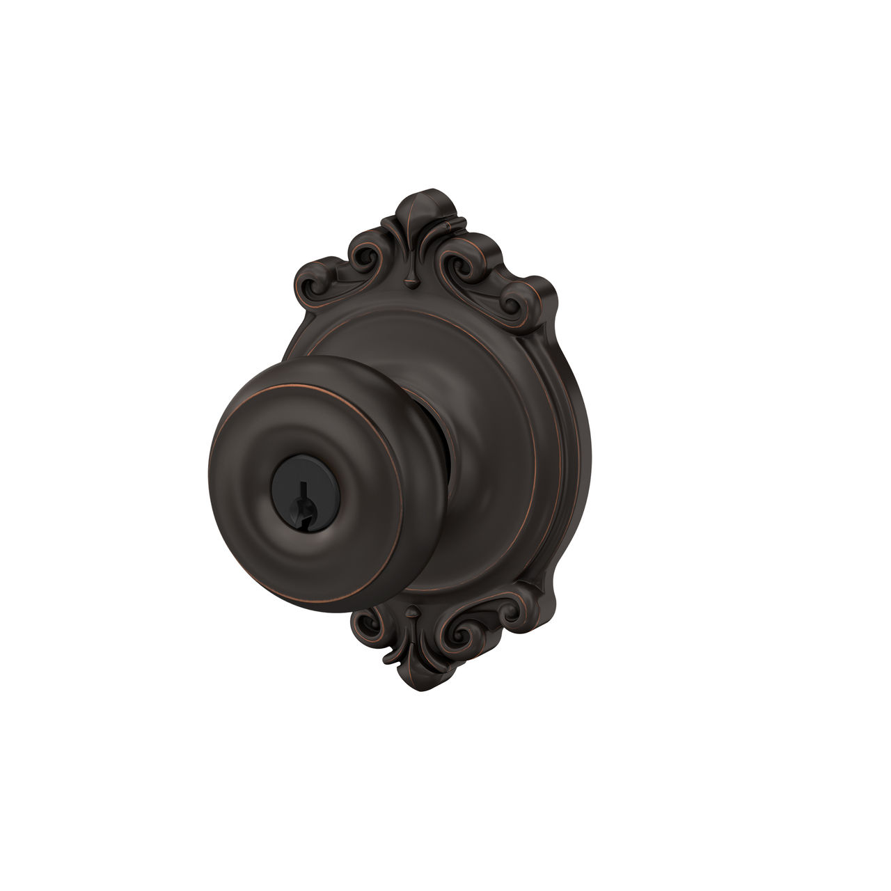 Georgian Knob Keyed Entry Lock with Brookshire Trim