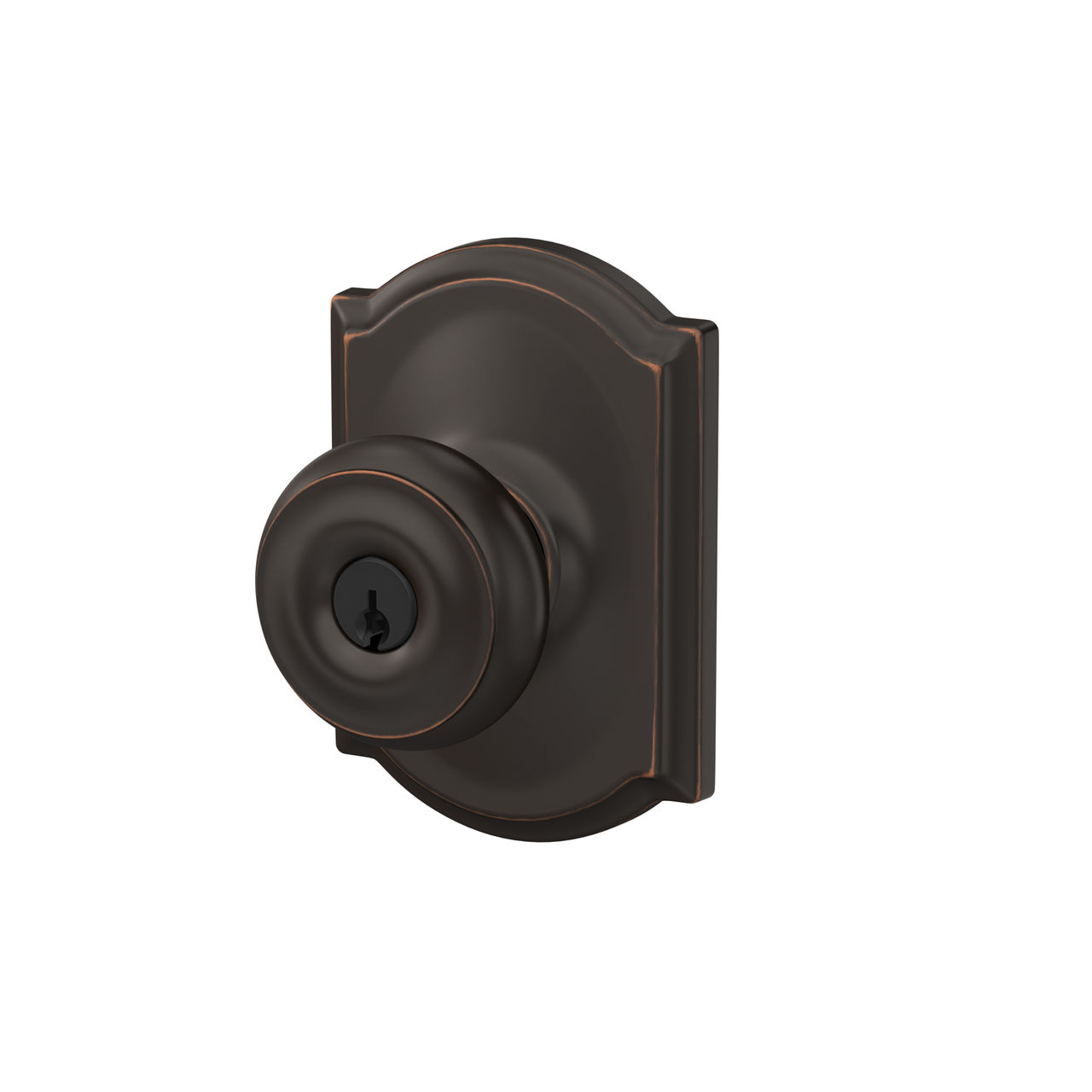 Georgian Knob Keyed Entry Lock with Camelot Trim