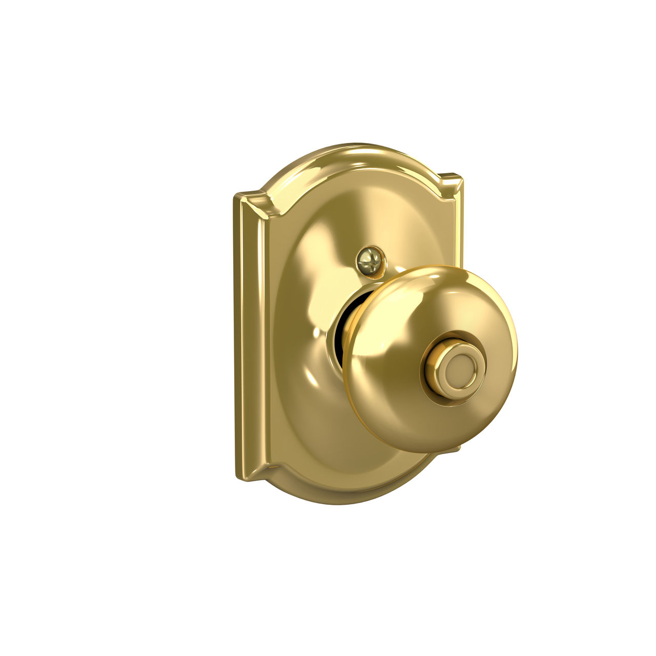 Plymouth Knob Bed & Bath Lock with Camelot Trim