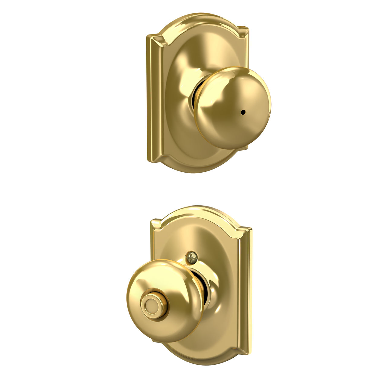Plymouth Knob Bed & Bath Lock with Camelot Trim