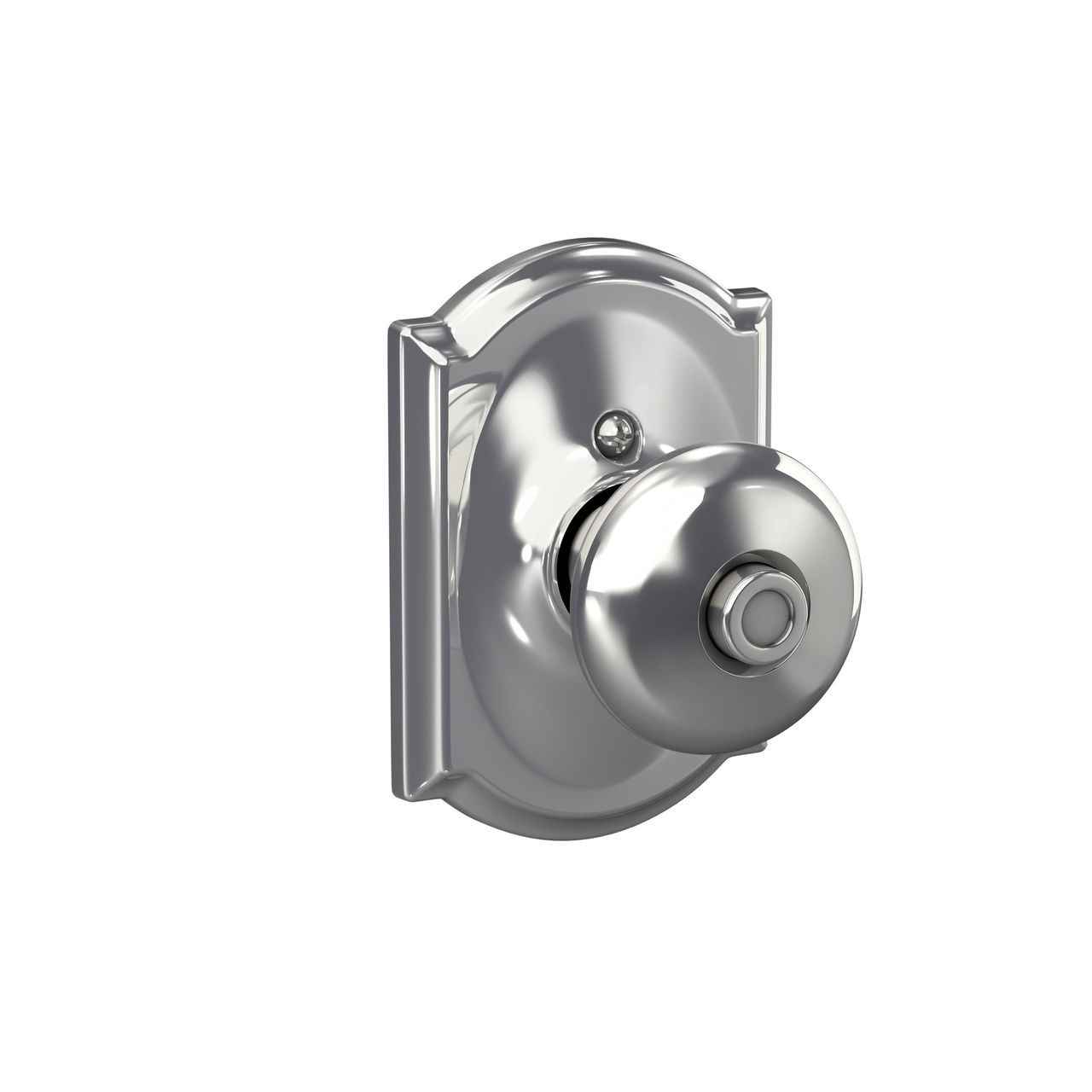 Plymouth Knob Bed & Bath Lock with Camelot Trim