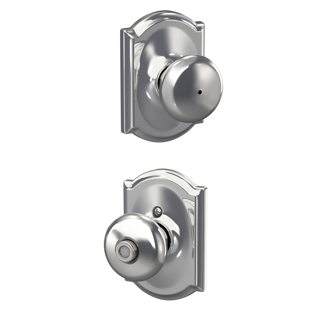 Plymouth Knob Bed & Bath Lock with Camelot Trim