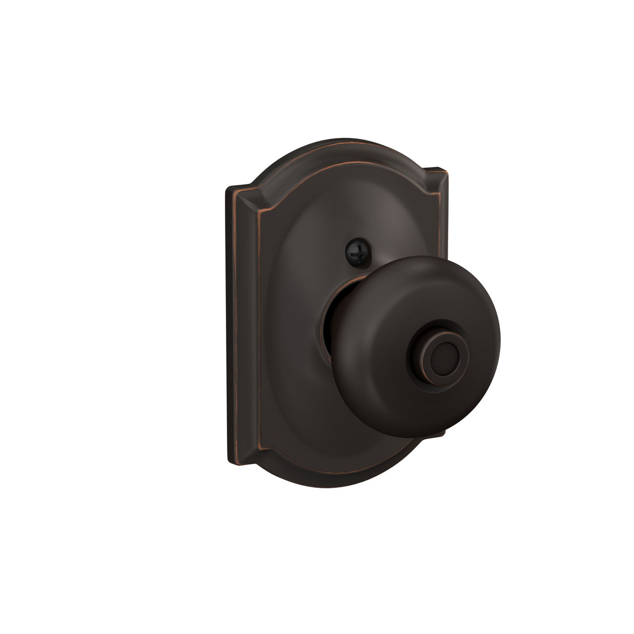 Plymouth Knob Bed & Bath Lock with Camelot Trim