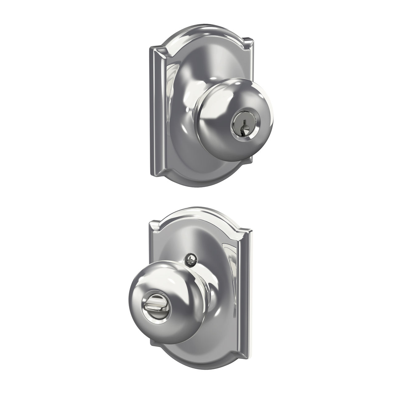 Plymouth Knob Keyed Entry Lock with Camelot Trim