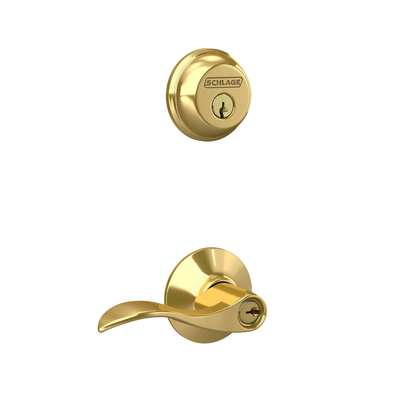 Single Cylinder Deadbolt and Accent Lever Keyed Entry Lock