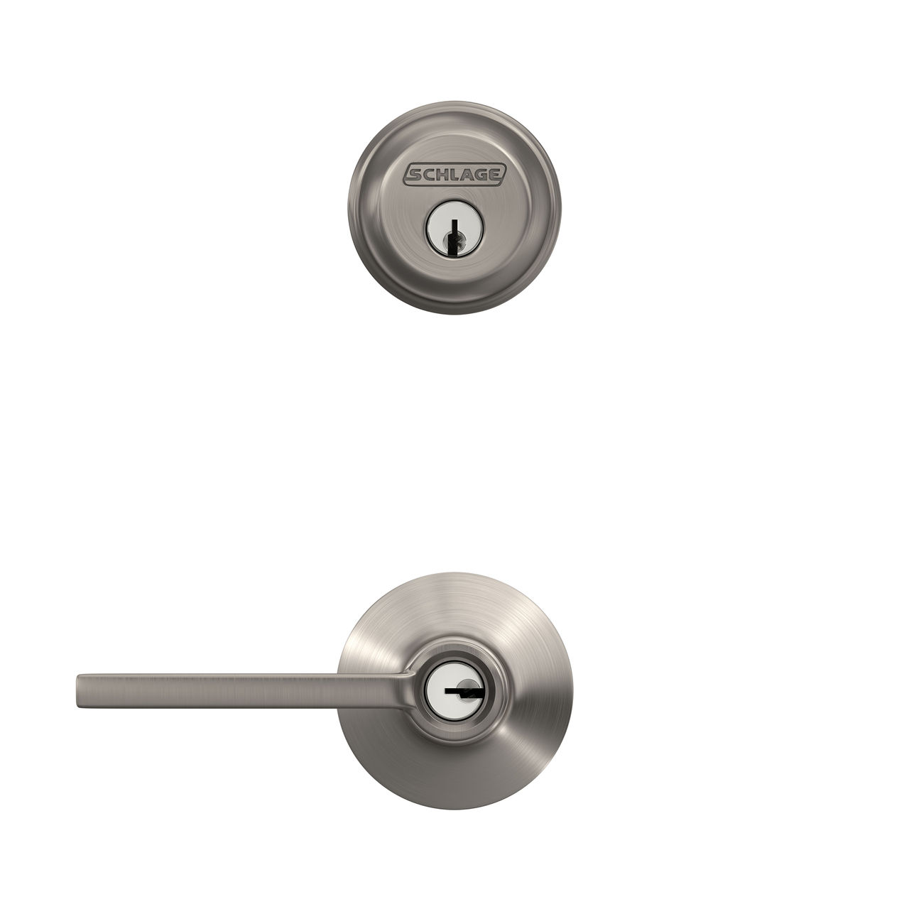 Single Cylinder Deadbolt and Latitude Lever Keyed Entry Lock
