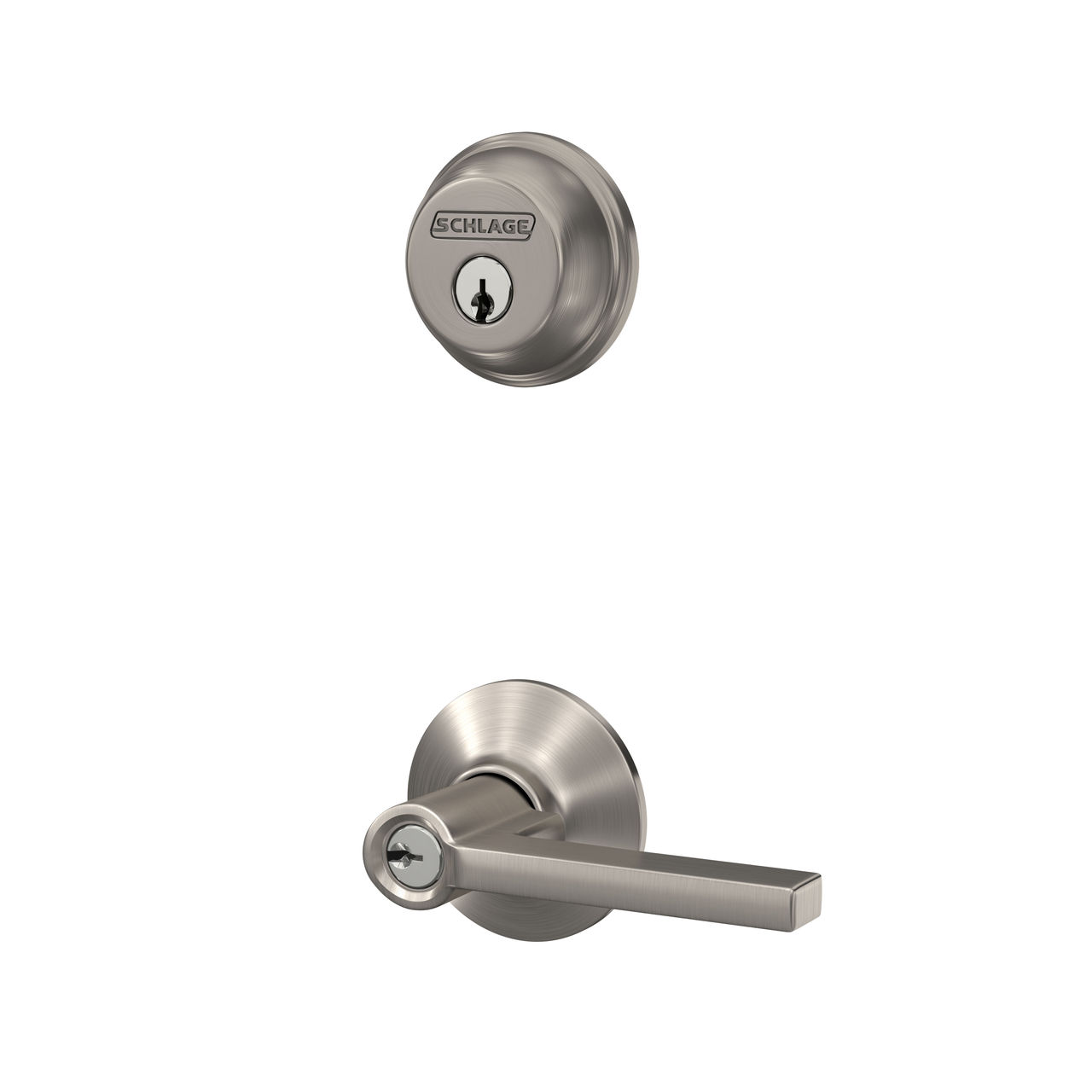 Single Cylinder Deadbolt and Latitude Lever Keyed Entry Lock