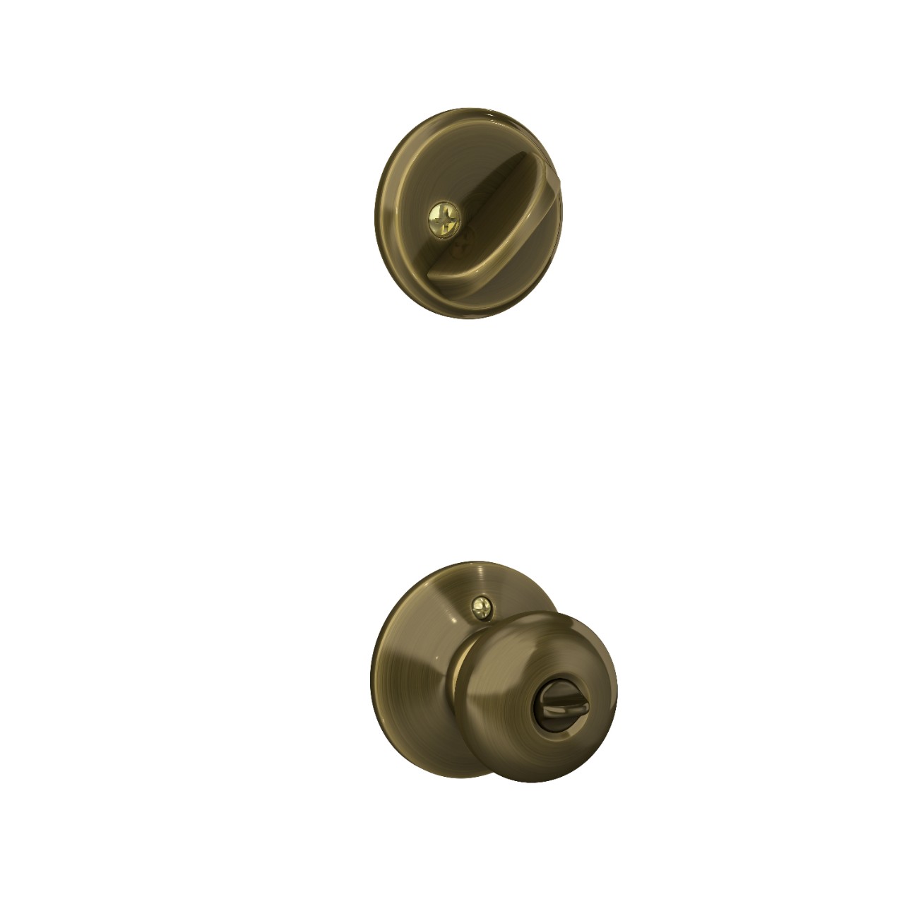 Single Cylinder Deadbolt and Plymouth Knob Keyed Entry Lock
