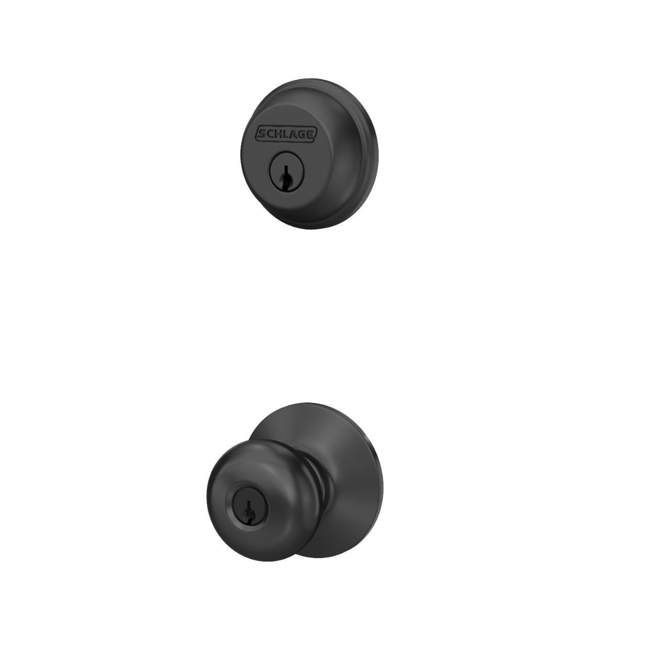 Single Cylinder Deadbolt and Plymouth Knob Keyed Entry Lock