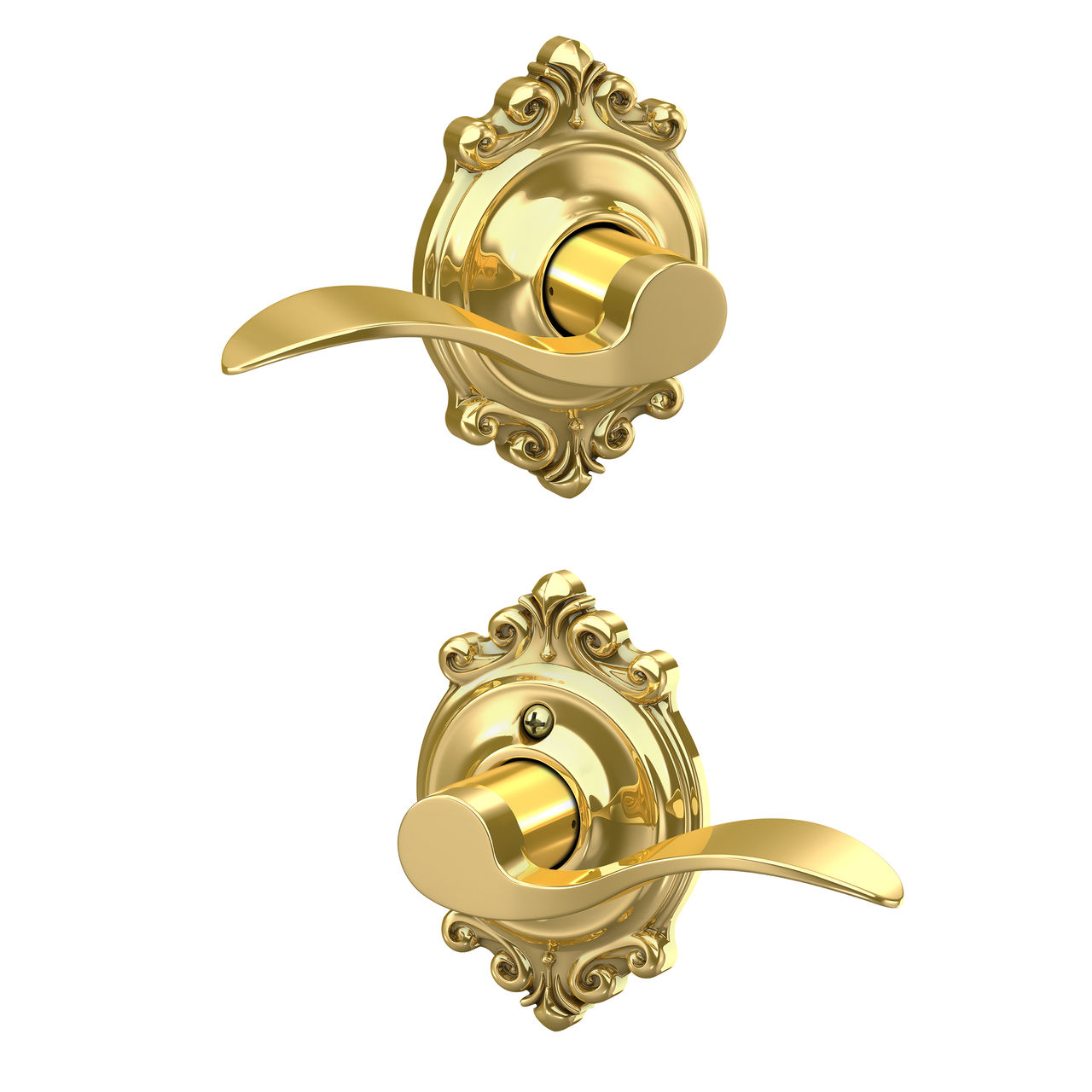 Accent Lever Hall & Closet Lock with Brookshire Trim