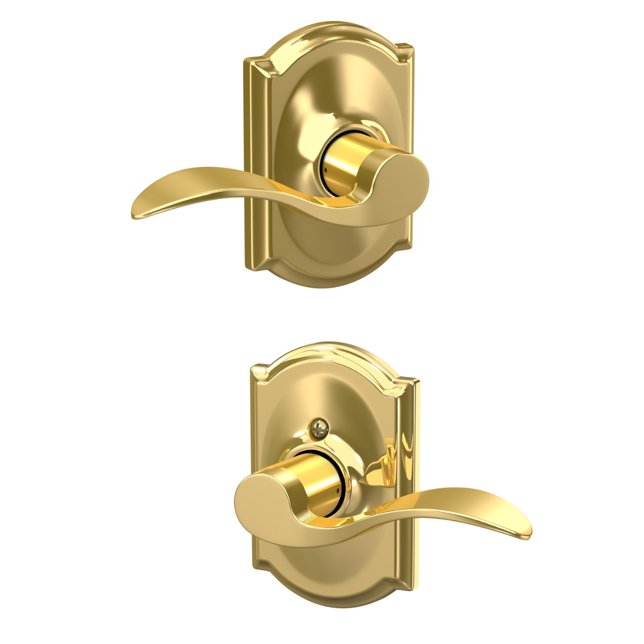 Accent Lever Hall & Closet Lock with Camelot Trim