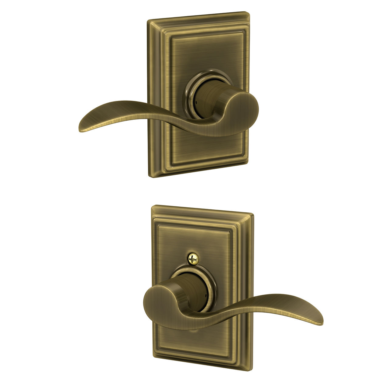 Accent Lever Hall & Closet Lock with Addison Trim